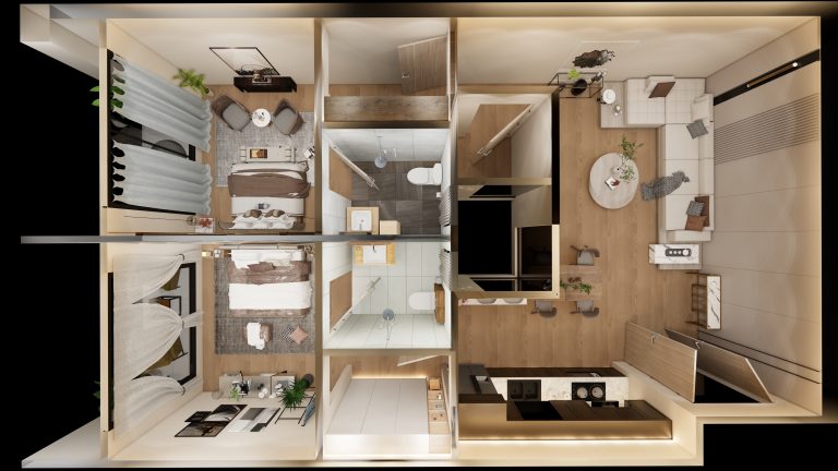 2 Bed Appartment Top View